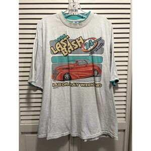 Belton Vintage 1996 Last Bash 24 Reno Tshirt Teal/White Old Car Cruise Classic